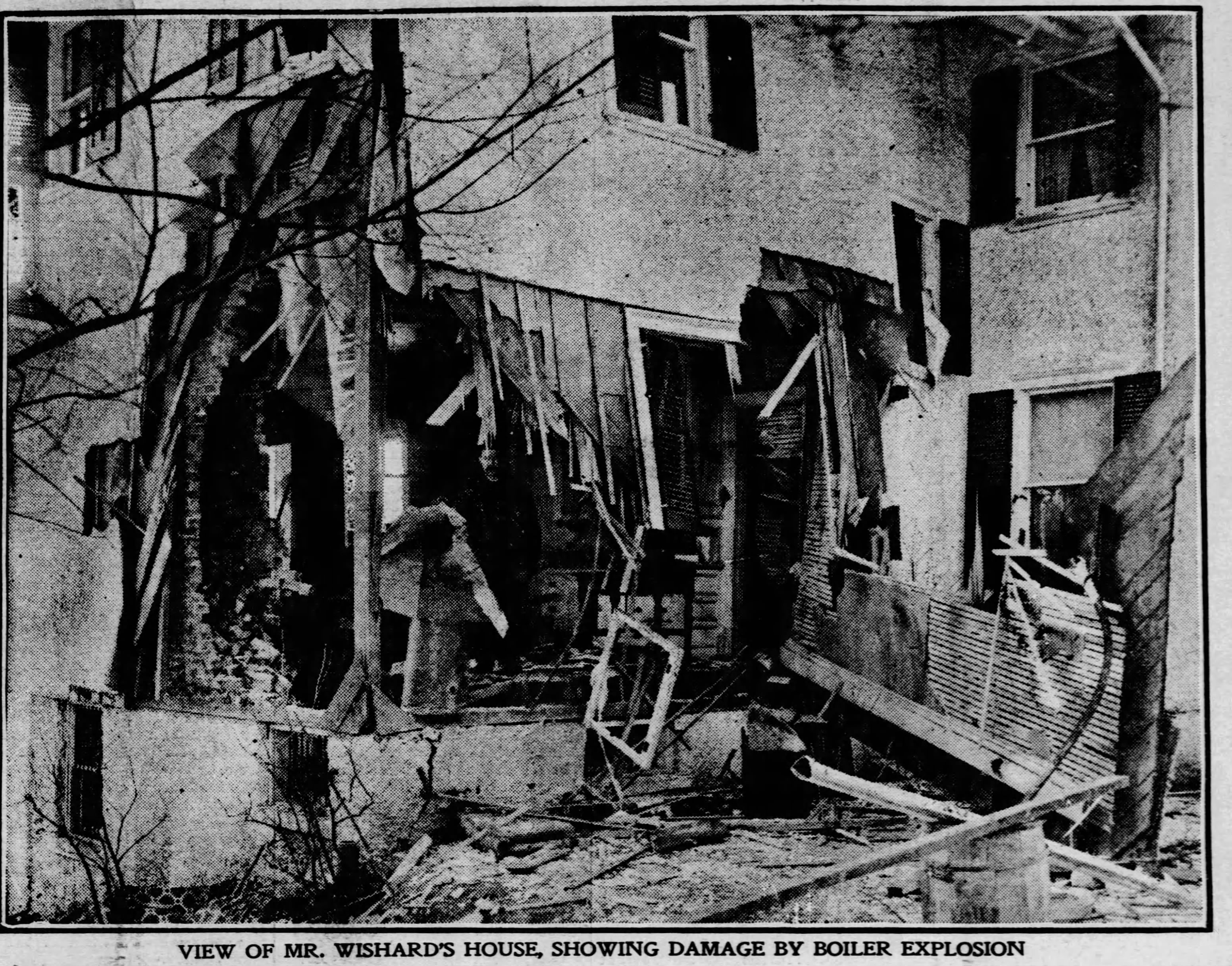 EXPLOSION WRECKS A HOUSE
