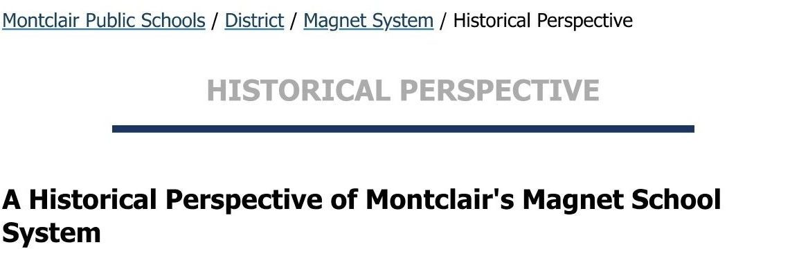 Montclair Public Schools History